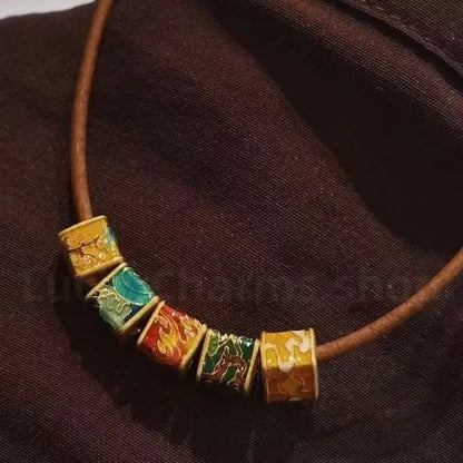 Five Cubic Fortune-Turning Beads WUXING Necklace Wealth Luck Protection Success-LuckyCharms.Shop