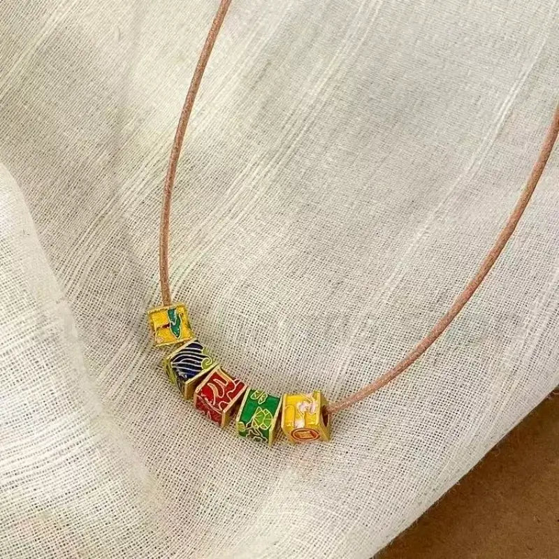 Five Cubic Fortune-Turning Beads WUXING Necklace Wealth Luck Protection Success-LuckyCharms.Shop