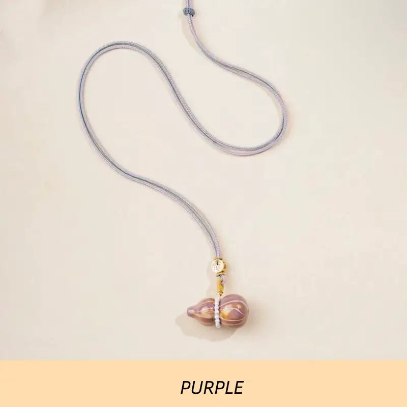 Flowing-lacquer Gourd Pendant Long Necklace for Luck Success Wealth-LuckyCharms.Shop