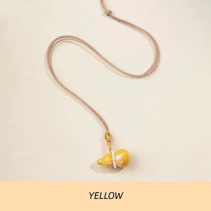 Flowing-lacquer Gourd Pendant Long Necklace for Luck Success Wealth-LuckyCharms.Shop