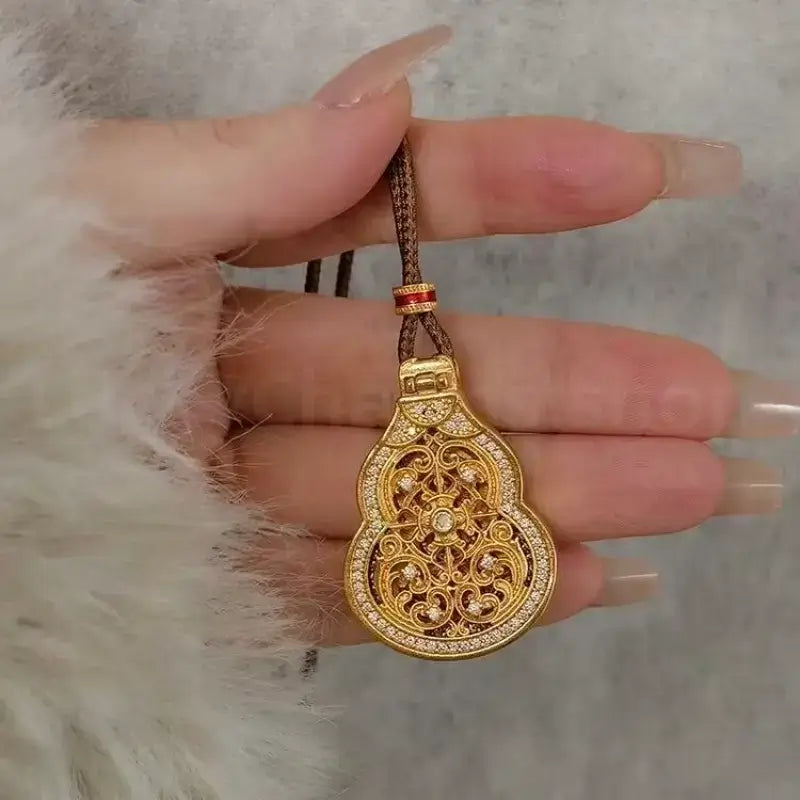 Openable Filigree Hollowed-out Gourd Pandent Necklace -LuckyCharms.Shop