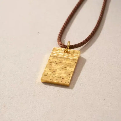 光沢のあるゴールドのル・ル・トンペンダント | レディースレザーコードネックレス、4スタイル