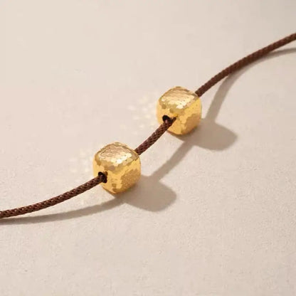 光沢のあるゴールドのル・ル・トンペンダント | レディースレザーコードネックレス、4スタイル