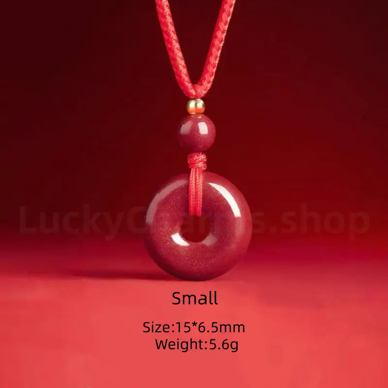 Natural Cinnabar Peace Buckle Pendant Necklace -LuckyCharms.Shop