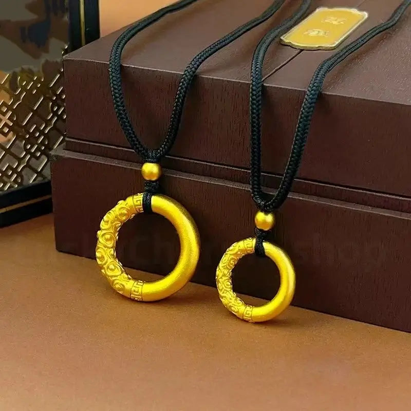 Gold-plated Cloud Pattern Peace Buckle Pendant Necklace-LuckyCharms.Shop