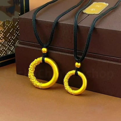 Gold-plated Cloud Pattern Peace Buckle Pendant Necklace-LuckyCharms.Shop