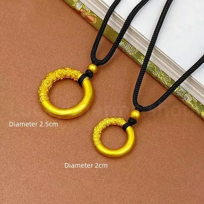 Gold-plated Cloud Pattern Peace Buckle Pendant Necklace-LuckyCharms.Shop