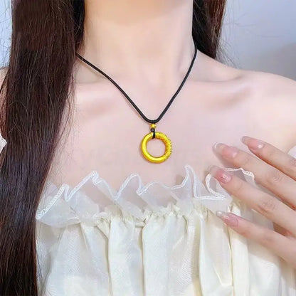 Gold-plated Cloud Pattern Peace Buckle Pendant Necklace-LuckyCharms.Shop