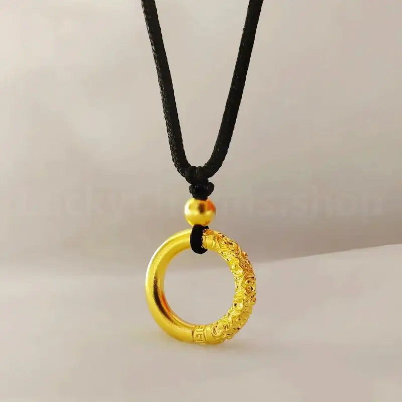 Gold-plated Cloud Pattern Peace Buckle Pendant Necklace-LuckyCharms.Shop