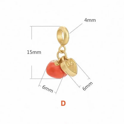Gold-plated Red Agate Persimmon Fortune-Turning Luck Pendant-LuckyCharms.Shop