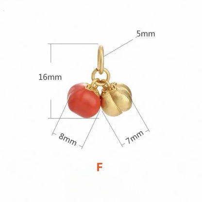 Gold-plated Red Agate Persimmon Fortune-Turning Luck Pendant-LuckyCharms.Shop