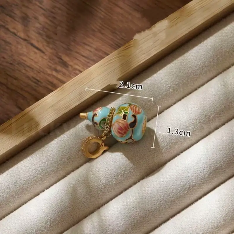 Chinese Style Enamel Gourd Universal Buckle Pendant for Luck Wealth Success-LuckyCharms.Shop