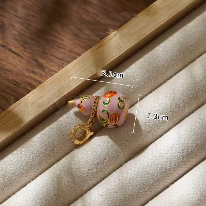 Chinese Style Enamel Gourd Universal Buckle Pendant for Luck Wealth Success-LuckyCharms.Shop
