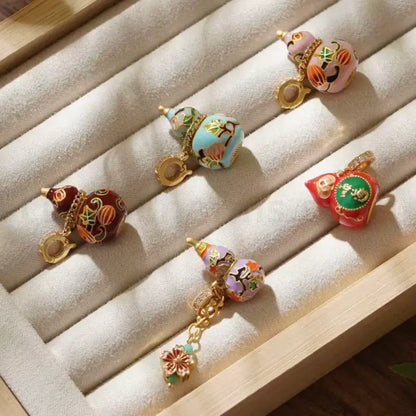 Chinese Style Enamel Gourd Universal Buckle Pendant for Luck Wealth Success-LuckyCharms.Shop
