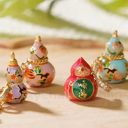 Chinese Style Enamel Gourd Universal Buckle Pendant for Luck Wealth Success-LuckyCharms.Shop