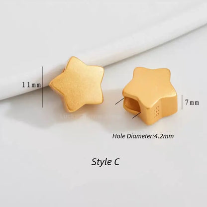 Gold Plated Hollow Four-leaf Clover Pentagram Plum Blossom Persimmon Beads, DIY Loose Beads-LuckyCharms.Shop