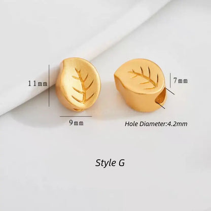 Gold Plated Hollow Four-leaf Clover Pentagram Plum Blossom Persimmon Beads, DIY Loose Beads-LuckyCharms.Shop