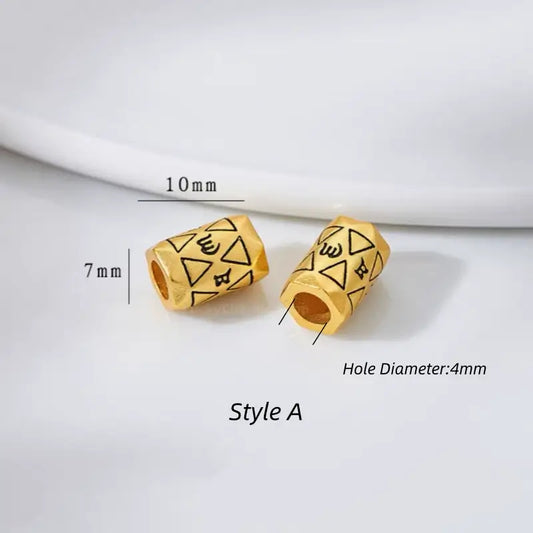 Gold Plated Dragon Totem Lucky Barrel Beads - DIY Friendly Bracelet Accessories-LuckyCharms.Shop