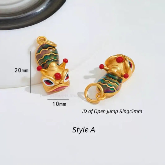 Pendentif tube courbé en bambou émaillé or mat | Accessoire de bijouterie à faire soi-même, base en alliage plaqué or, hypoallergénique et inaltérable