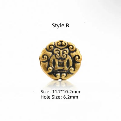 Perles Lu Lu Tong à gros trou plaquées or 18 carats et laiton | 7 styles, accessoires faits main pour hommes