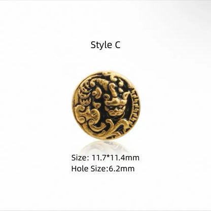 Perles Lu Lu Tong à gros trou plaquées or 18 carats et laiton | 7 styles, accessoires faits main pour hommes