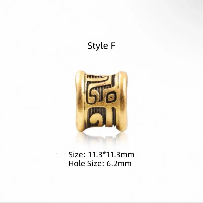 Perles Lu Lu Tong à gros trou plaquées or 18 carats et laiton | 7 styles, accessoires faits main pour hommes