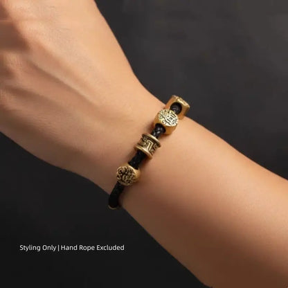 Perles Lu Lu Tong à gros trou plaquées or 18 carats et laiton | 7 styles, accessoires faits main pour hommes