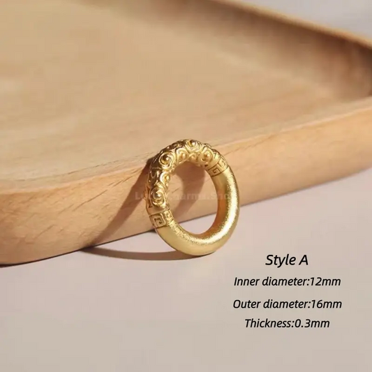 Retro Cloud Pattern Gold-Plated Peace Buckle | Chinese Style Bracelet DIY Accessory-LuckyCharms.Shop