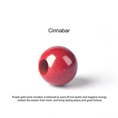 Natural Purple Gold Sand Cinnabar Round Beads (Fortune-turning Beads) | DIY Jewelry Accessory-LuckyCharms.Shop