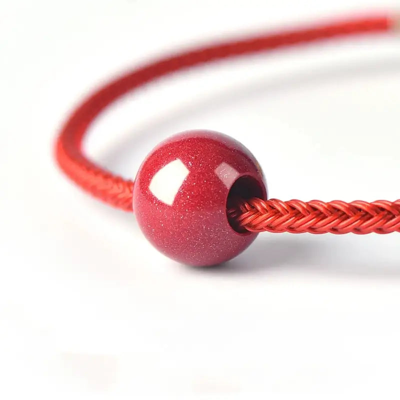 Natural Purple Gold Sand Cinnabar Round Beads (Fortune-turning Beads) | DIY Jewelry Accessory-LuckyCharms.Shop