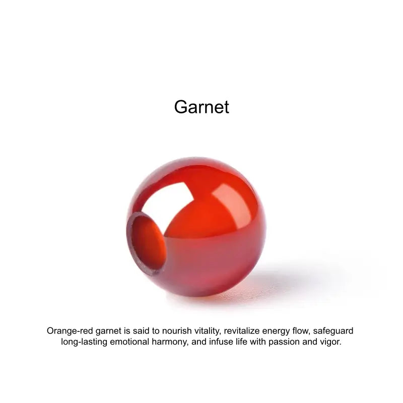 Natural Orange-Red Garnet Round Beads (Fortune-turning Beads) | DIY Jewelry Accessory-LuckyCharms.Shop