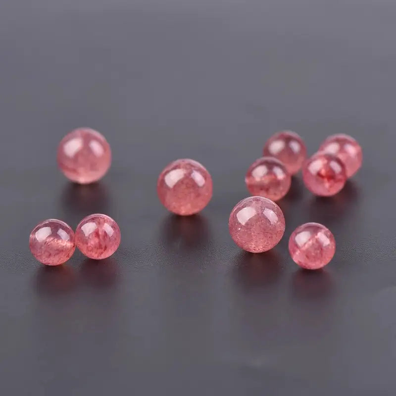 Strawberry Quartz Lucky Beads (Fortune-Turning) | DIY Jewelry Accessory-LuckyCharms.Shop