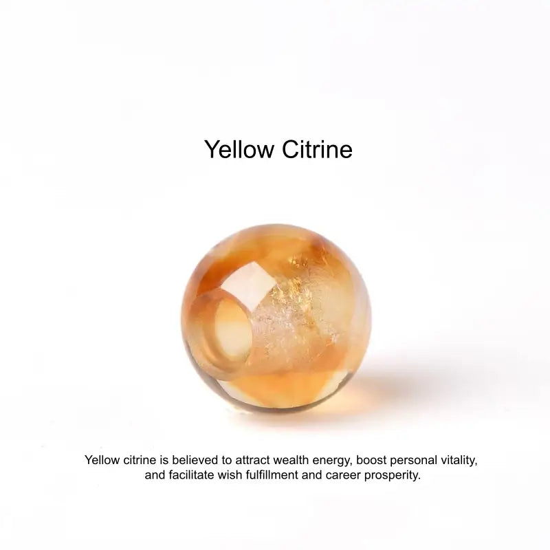 Natural Yellow Citrine Single Round Beads (Fortune-turning Beads) | DIY Jewelry Accessory-LuckyCharms.Shop