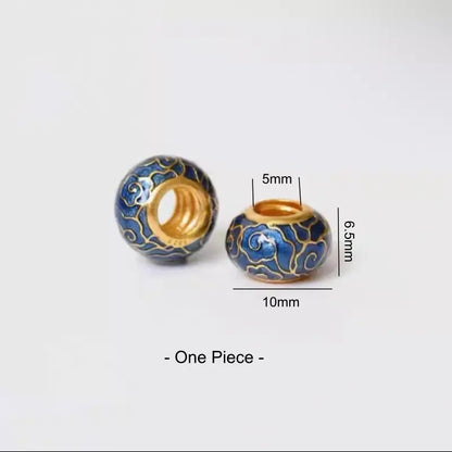 925 Silver Gold-Plated Enamel Cloud Pattern Spacer Beads | DIY Bracelet Accessories-LuckyCharms.Shop