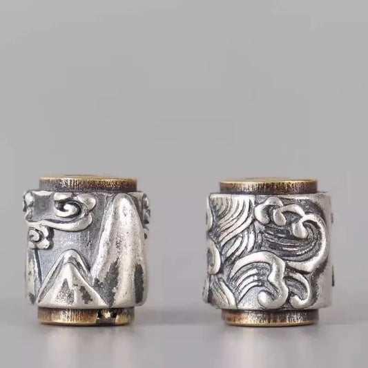 925 Silver Lu Lu Tong Bead | Mountain/Ocean Style 10×12mm DIY Bracelet Accessory-LuckyCharms.Shop