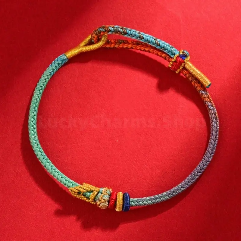 Mount Putuo Blessed Lucky Two-Tone Buddhist Knot Braided Bracelet DIY-Friendly-LuckyCharms.Shop