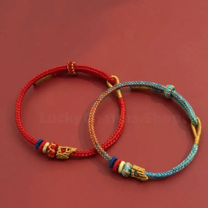 Mount Putuo Blessed Lucky Two-Tone Buddhist Knot Braided Bracelet DIY-Friendly-LuckyCharms.Shop