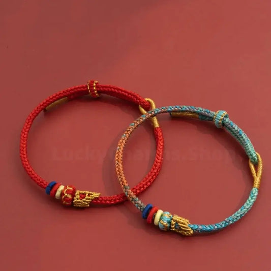 Mount Putuo Blessed Lucky Two-Tone Buddhist Knot Braided Bracelet DIY-Friendly-LuckyCharms.Shop