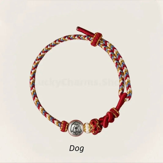Mount Putuo Blessing 999 Fine Silver Chinese Zodiac Five-Color Fortune-Turning Bead Braided Bracelet-LuckyCharms.Shop