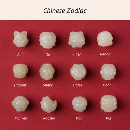 Mount Putuo Blessed Chinese Zodiac Hetian Jade & Cinnabar Fortune-Turning Bead Braided Bracelet-LuckyCharms.Shop