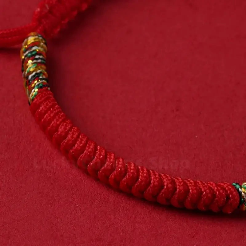 Mount Putuo Blessed Chinese Zodiac Hetian Jade & Cinnabar Fortune-Turning Bead Braided Bracelet-LuckyCharms.Shop
