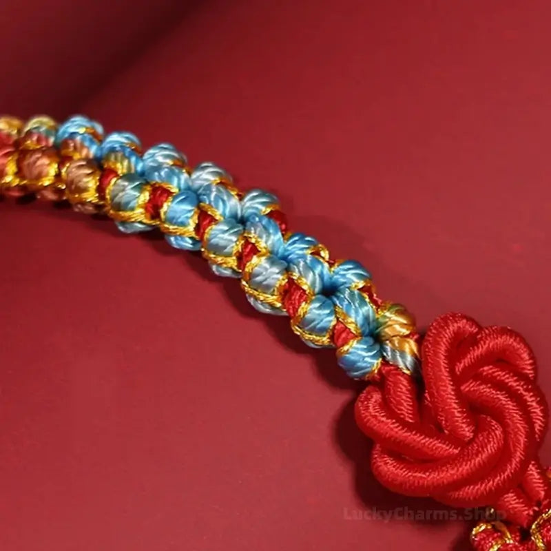 999 Silver Gold-Plated Chinese Zodiac Mandala Knot Red Adjustable Bracelet-LuckyCharms.Shop