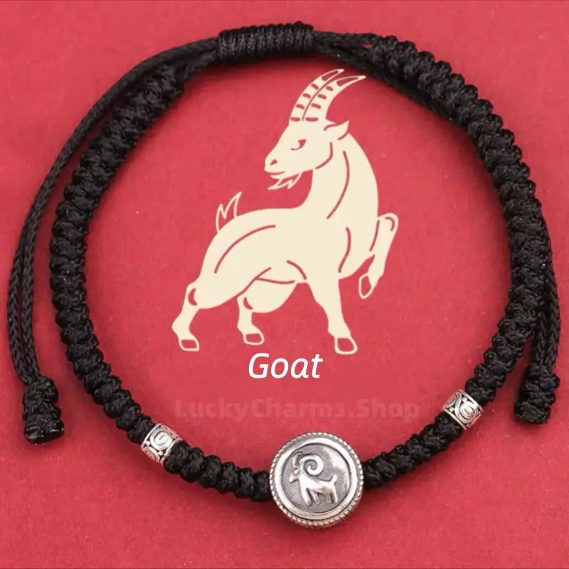 925 Silver Chinese Zodiac Double-Sided Fortune-Turning Bead Braided Hand Rope | Adjustable, Minimalist Chinese Style, Two Colors Optional-LuckyCharms.Shop