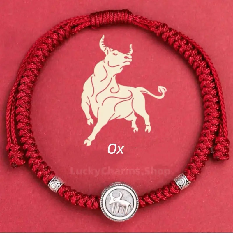 925 Silver Chinese Zodiac Double-Sided Fortune-Turning Bead Braided Hand Rope | Adjustable, Minimalist Chinese Style, Two Colors Optional-LuckyCharms.Shop