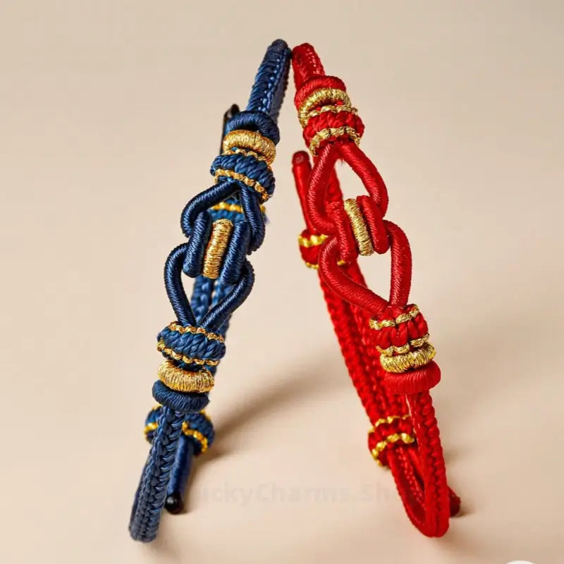 Mount Putuo Blessed Concentric Knot Couple Bracelet | Cotton Braided Adjustable DIY Lover Jewelry-LuckyCharms.Shop