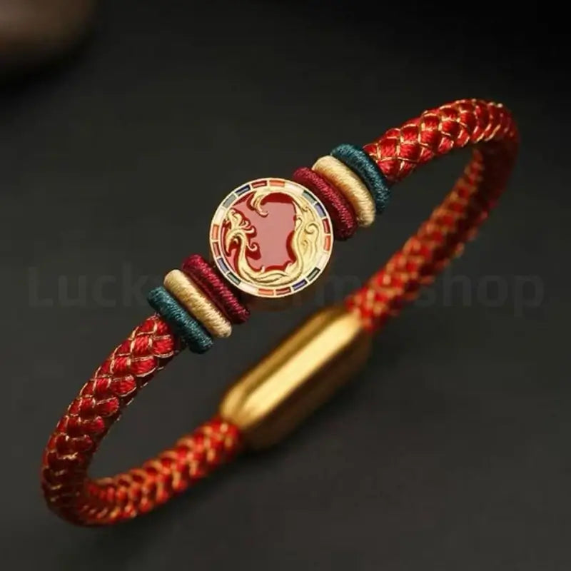 925 Silver Five Auspicious Beasts Braided Bracelet for Wealth Success Wisdom Luck-LuckyCharms.Shop