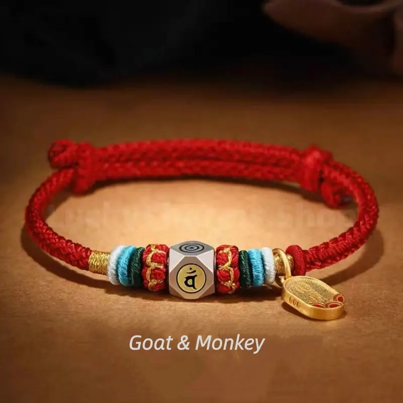 Chinese Zodiac Guardian Buddhas Seed Syllables Handmade Blessing Rope Bracelet-LuckyCharms.Shop