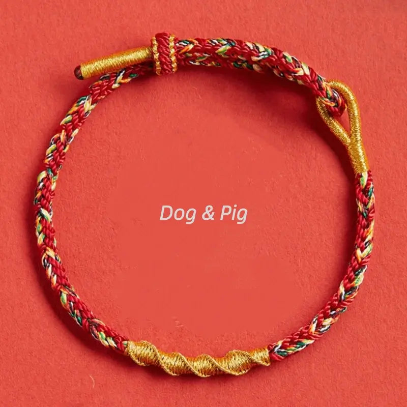 Chinese Zodiac Guardian Buddha Corresponding Color Blessing Dragon Knot Protective Bracelet-LuckyCharms.Shop