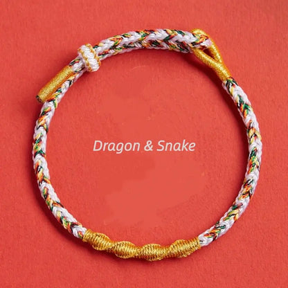 Chinese Zodiac Guardian Buddha Corresponding Color Blessing Dragon Knot Protective Bracelet-LuckyCharms.Shop