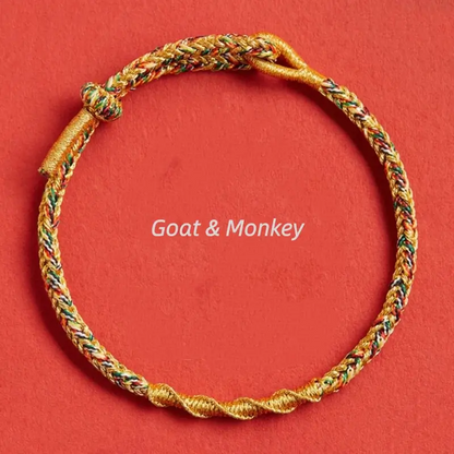 Chinese Zodiac Guardian Buddha Corresponding Color Blessing Dragon Knot Protective Bracelet-LuckyCharms.Shop